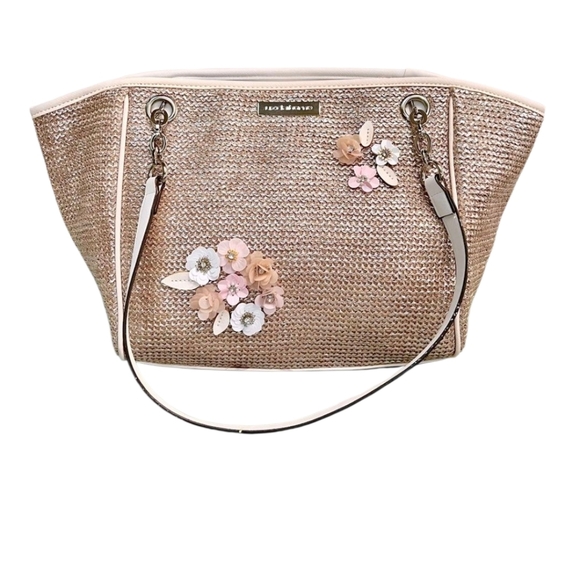 Liz Claiborne Sparkly Floral Shoulder Tote - Picture 1 of 7